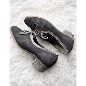 60s Vintage CUIR sz 5 Vernable Neolite Black Suede Leather Lace Up Flapper Heel